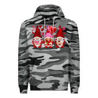 Slate Camo valentines day gnomies with heart balloon Premium Hoodie - NancyCooperArtShop