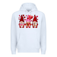 White valentines day gnomies with heart balloon Premium Hoodie - NancyCooperArtShop