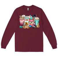 Burgundy small business coffee cups Long Sleeve Tee - Zillion Design Studio