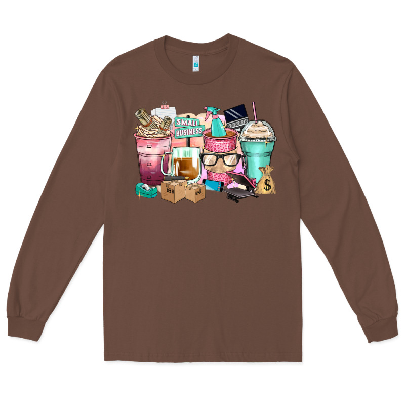 Small Business Coffee Cups Long Sleeve Tee by Zillion Design Studio | Teevron