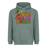 Sage mardi gras vibes crawfish mask and fleur de lis Heavyweight Hoodie - Artiststas
