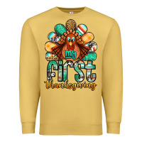 Antique Gold my first thanksgiving turkey Premium Sweatshirt - Jasminsmagicworld