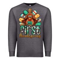 Charcoal Heather my first thanksgiving turkey Premium Sweatshirt - Jasminsmagicworld