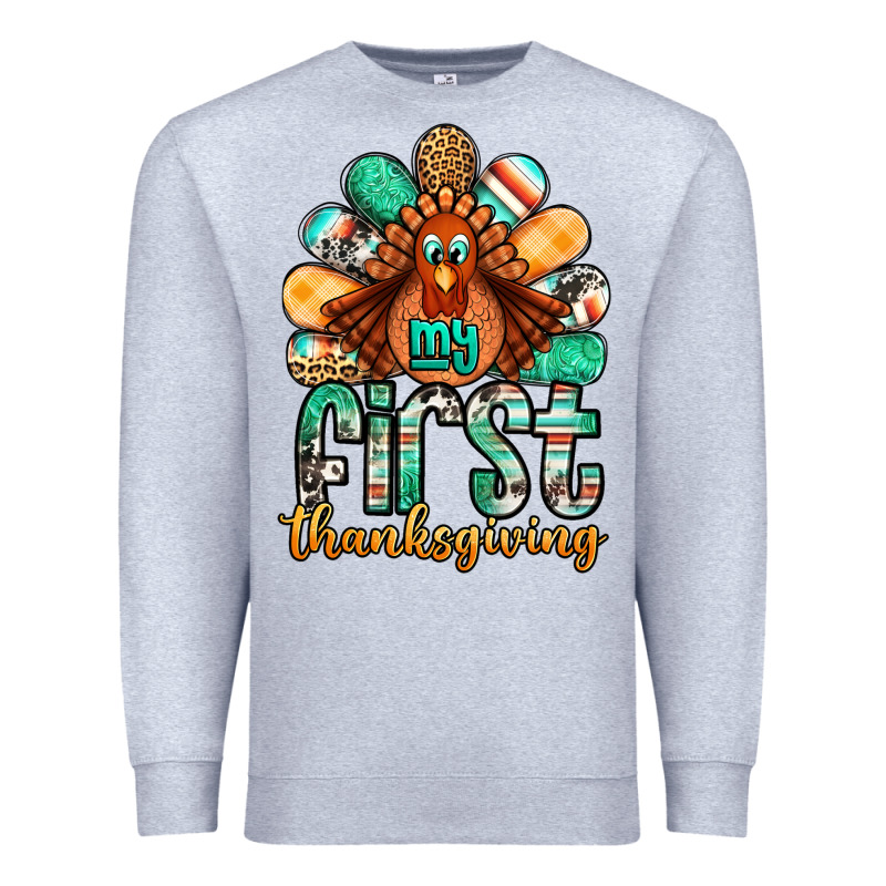 My First Thanksgiving Turkey Premium Sweatshirt by Jasminsmagicworld | Teevron