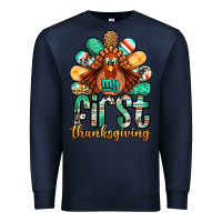 Navy my first thanksgiving turkey Premium Sweatshirt - Jasminsmagicworld