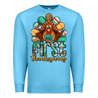Ocean Blue my first thanksgiving turkey Premium Sweatshirt - Jasminsmagicworld