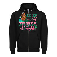 Black afro  nurse sleep all day nurse all night Zipper Hoodie - AdoDesignShop
