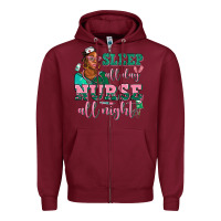 Burgundy afro  nurse sleep all day nurse all night Zipper Hoodie - AdoDesignShop