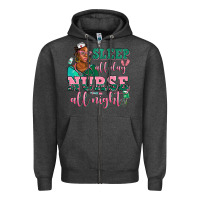 Charcoal Heather afro  nurse sleep all day nurse all night Zipper Hoodie - AdoDesignShop