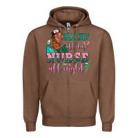 Chestnut afro  nurse sleep all day nurse all night Zipper Hoodie - AdoDesignShop