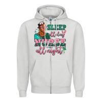 Dove Grey afro  nurse sleep all day nurse all night Zipper Hoodie - AdoDesignShop