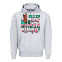 Heather Grey afro  nurse sleep all day nurse all night Zipper Hoodie - AdoDesignShop