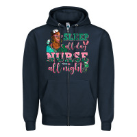 Navy afro  nurse sleep all day nurse all night Zipper Hoodie - AdoDesignShop