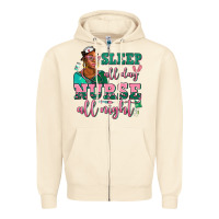 Sandshell afro  nurse sleep all day nurse all night Zipper Hoodie - AdoDesignShop