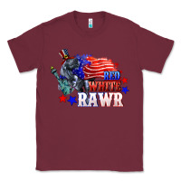Burgundy Red white rawr 4th of july Classic Tee - CowGirlArtShop