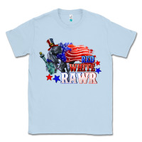 Dusty Blue Red white rawr 4th of july Classic Tee - CowGirlArtShop
