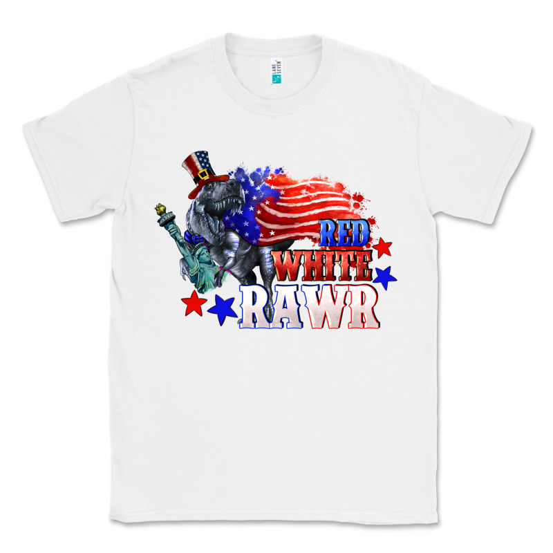 Red White Rawr 4th Of July Classic Tee by CowGirlArtShop | Teevron