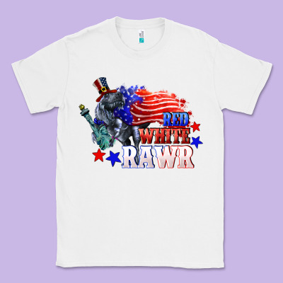 Red White Rawr 4th Of July Classic Tee Designed By Cowgirlartshop