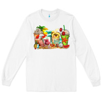 White summer vibes coffee cups Long Sleeve Tee - Zillion Design Studio