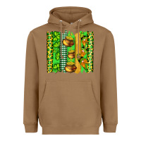 Toasted Coconut st patricks gnomes and cloves with leopard  brushstrokes Heavyweight Hoodie - Artiststas