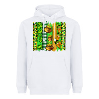 White st patricks gnomes and cloves with leopard  brushstrokes Heavyweight Hoodie - Artiststas