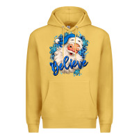 Antique Gold believe winter christmas santa claus Premium Hoodie - MaliasSmallBusiness
