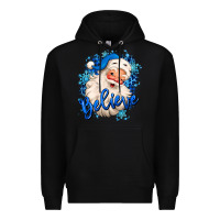 Black believe winter christmas santa claus Premium Hoodie - MaliasSmallBusiness