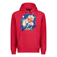 Cardinal believe winter christmas santa claus Premium Hoodie - MaliasSmallBusiness