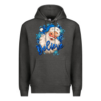 Charcoal Heather believe winter christmas santa claus Premium Hoodie - MaliasSmallBusiness