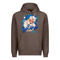 Coffee believe winter christmas santa claus Premium Hoodie - MaliasSmallBusiness
