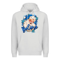 Dove Grey believe winter christmas santa claus Premium Hoodie - MaliasSmallBusiness