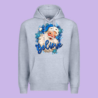 Believe Winter Christmas Santa Claus Premium Hoodie Designed By Maliassmallbusiness