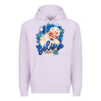 Lilac believe winter christmas santa claus Premium Hoodie - MaliasSmallBusiness