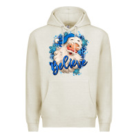 Oatmeal Heather believe winter christmas santa claus Premium Hoodie - MaliasSmallBusiness