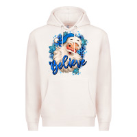 Pale Pink believe winter christmas santa claus Premium Hoodie - MaliasSmallBusiness