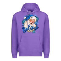 Purple believe winter christmas santa claus Premium Hoodie - MaliasSmallBusiness