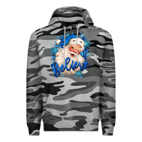 Slate Camo believe winter christmas santa claus Premium Hoodie - MaliasSmallBusiness