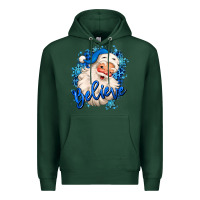 Sports Green believe winter christmas santa claus Premium Hoodie - MaliasSmallBusiness