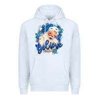 White believe winter christmas santa claus Premium Hoodie - MaliasSmallBusiness