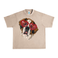 French Oak saint bernard with love glasses Urban Heavy Tee - RanaPortraitStore