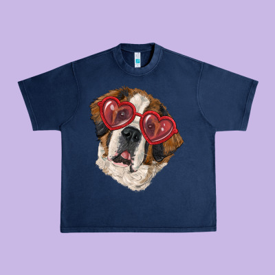 Urban Heavy Tee saint bernard with love glasses