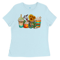 Baby Blue rodeo coffee cups Ladies Tee - AdoDesignShop