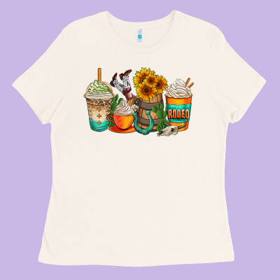 Rodeo Coffee Cups Ladies Tee Designed By Adodesignshop