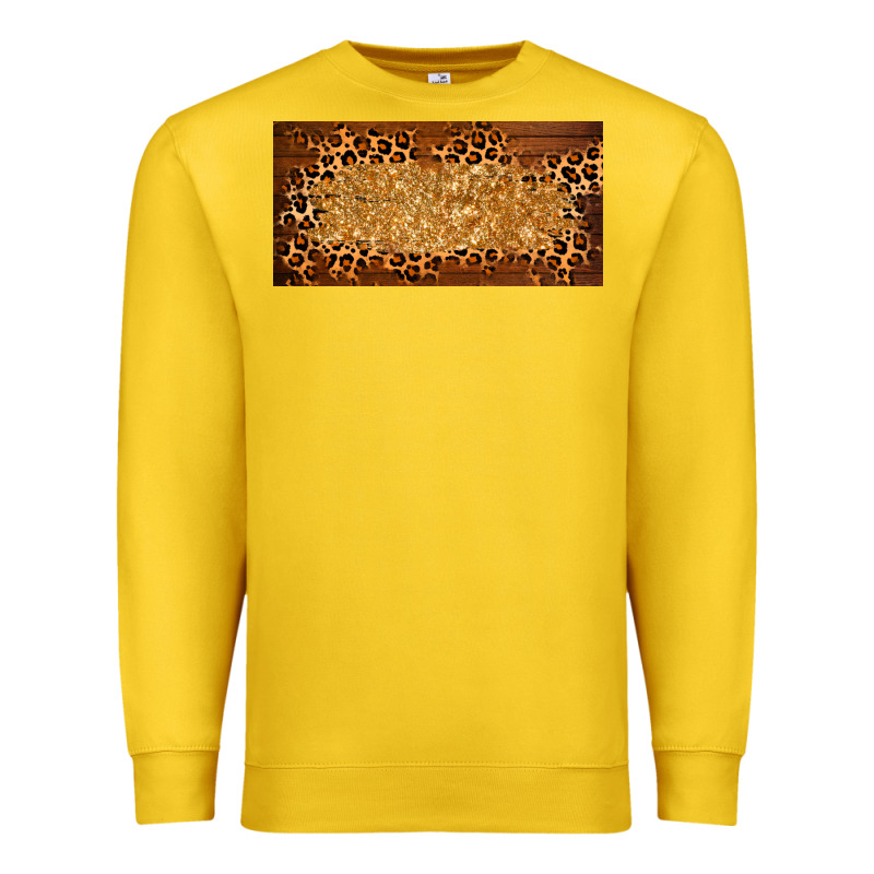 Wooden Leopard Glitter  License Plate Template Premium Sweatshirt by BarkalooDesign | Teevron