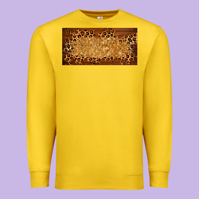 Wooden Leopard Glitter  License Plate Template Premium Sweatshirt Designed By Barkaloodesign