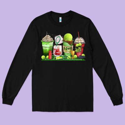 Tennis Coffee Cups Long Sleeve Tee Designed By Zillion Design Studio
