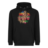 Black serape leopard patch Heavyweight Hoodie - AdoDesignShop