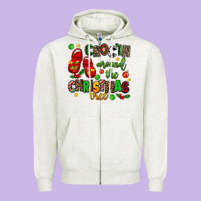 Croc'in Around The Christmas Tree Zipper Hoodie Designed By Adodesignshop