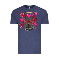 Vintage Denim Valentine's day  pitbull Vintage Tee - RanaPortraitStore