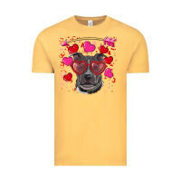Vintage Mustard Valentine's day  pitbull Vintage Tee - RanaPortraitStore